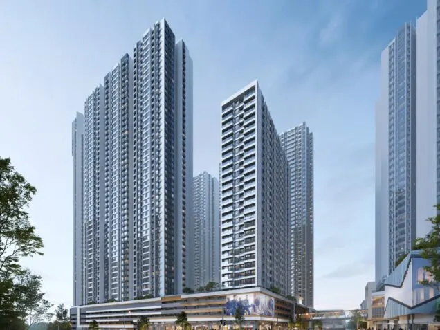 R&F Princess Cove Phase 3 towers from the street, artist's impression