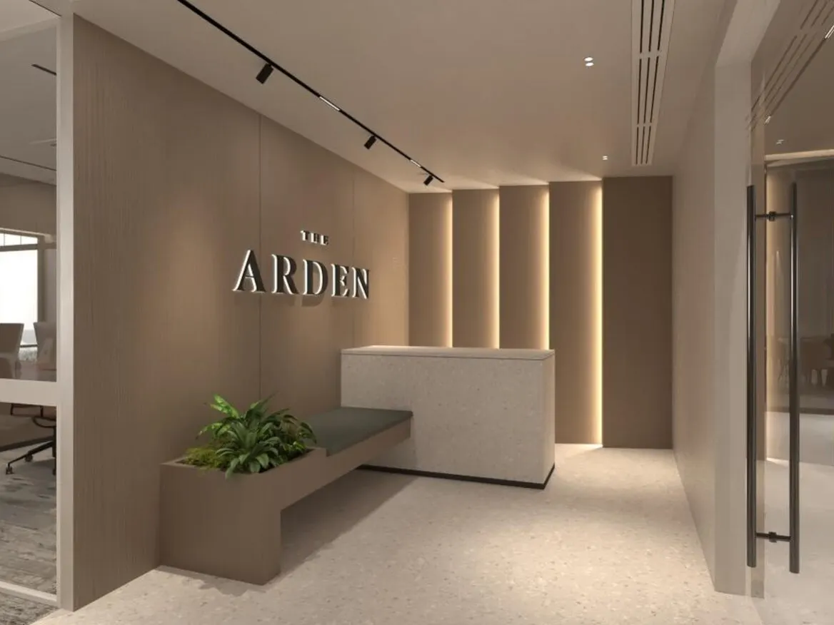 The Arden office suite reception, artist's impression