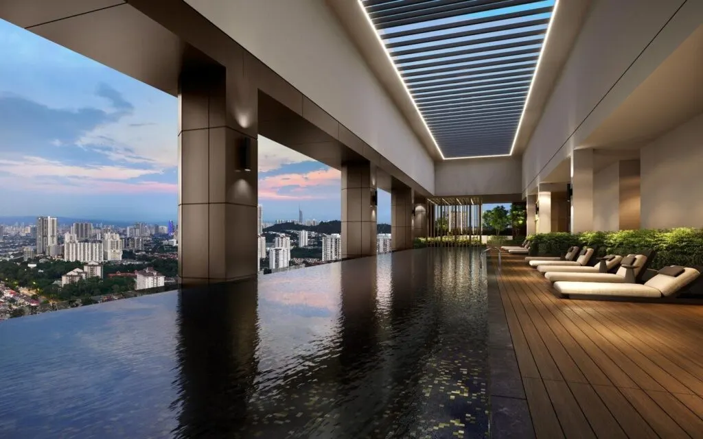 The Arden sky infinity pool on Level 38, artist's impression