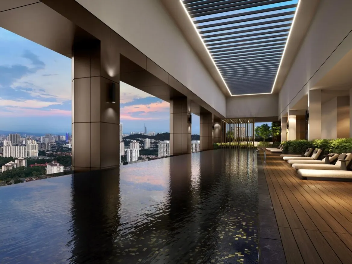 The Arden sky infinity pool on Level 38, artist's impression