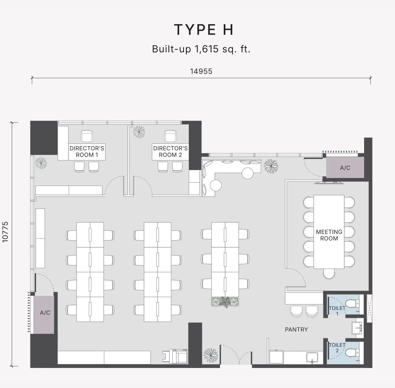 The Arden floor plan, Type H, 1,615 sq ft
