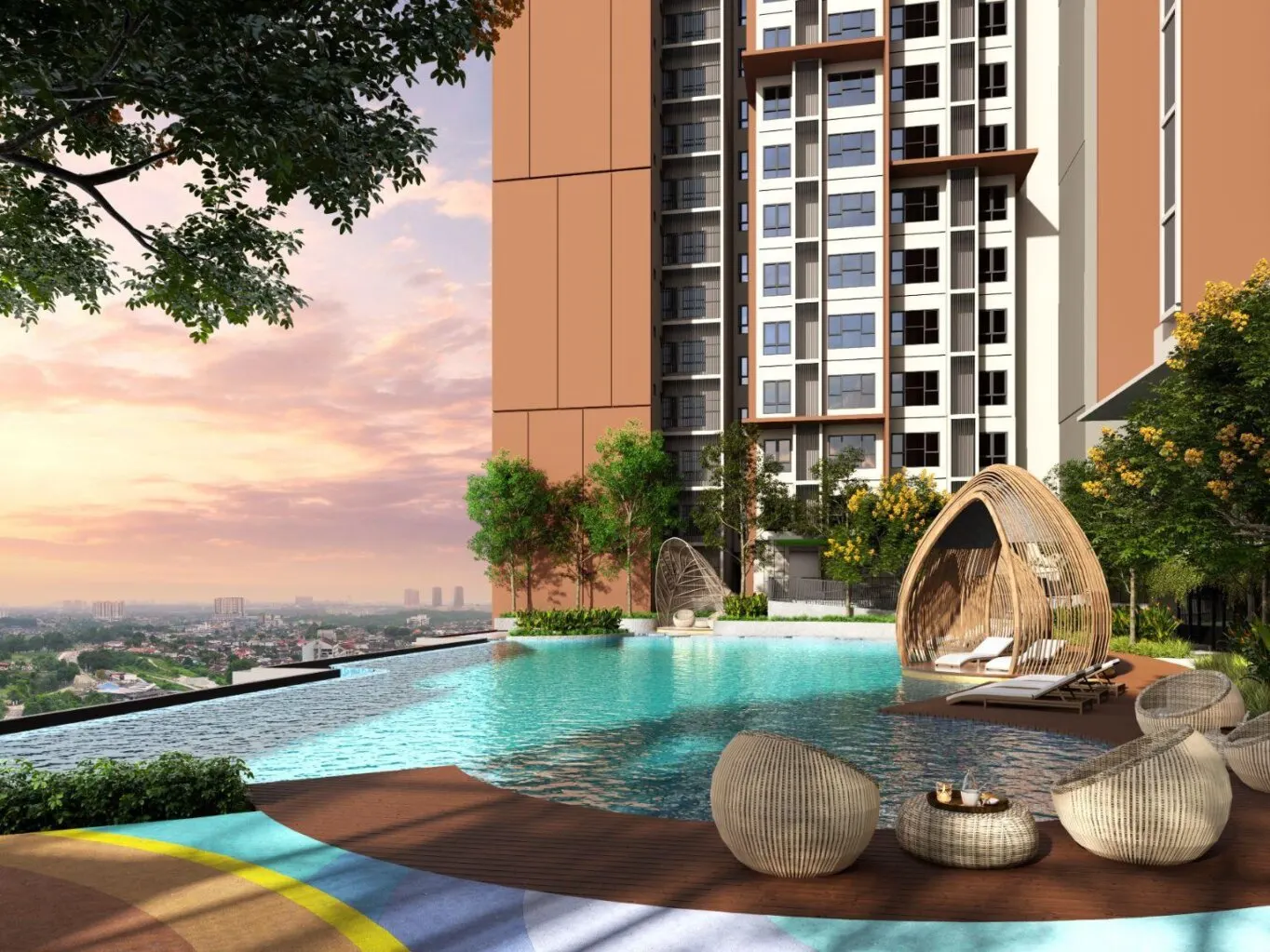 The Asteriaz Level 10 pool deck, artist's impression