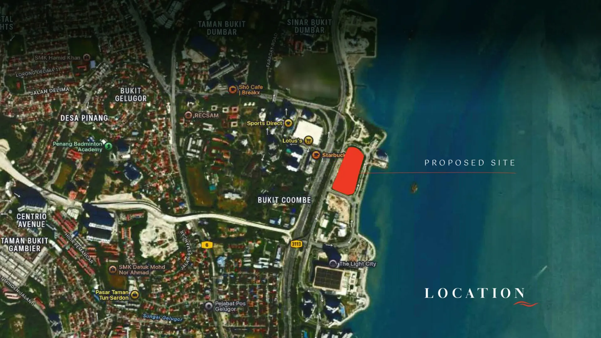 The Capehauz location map, Gelugor