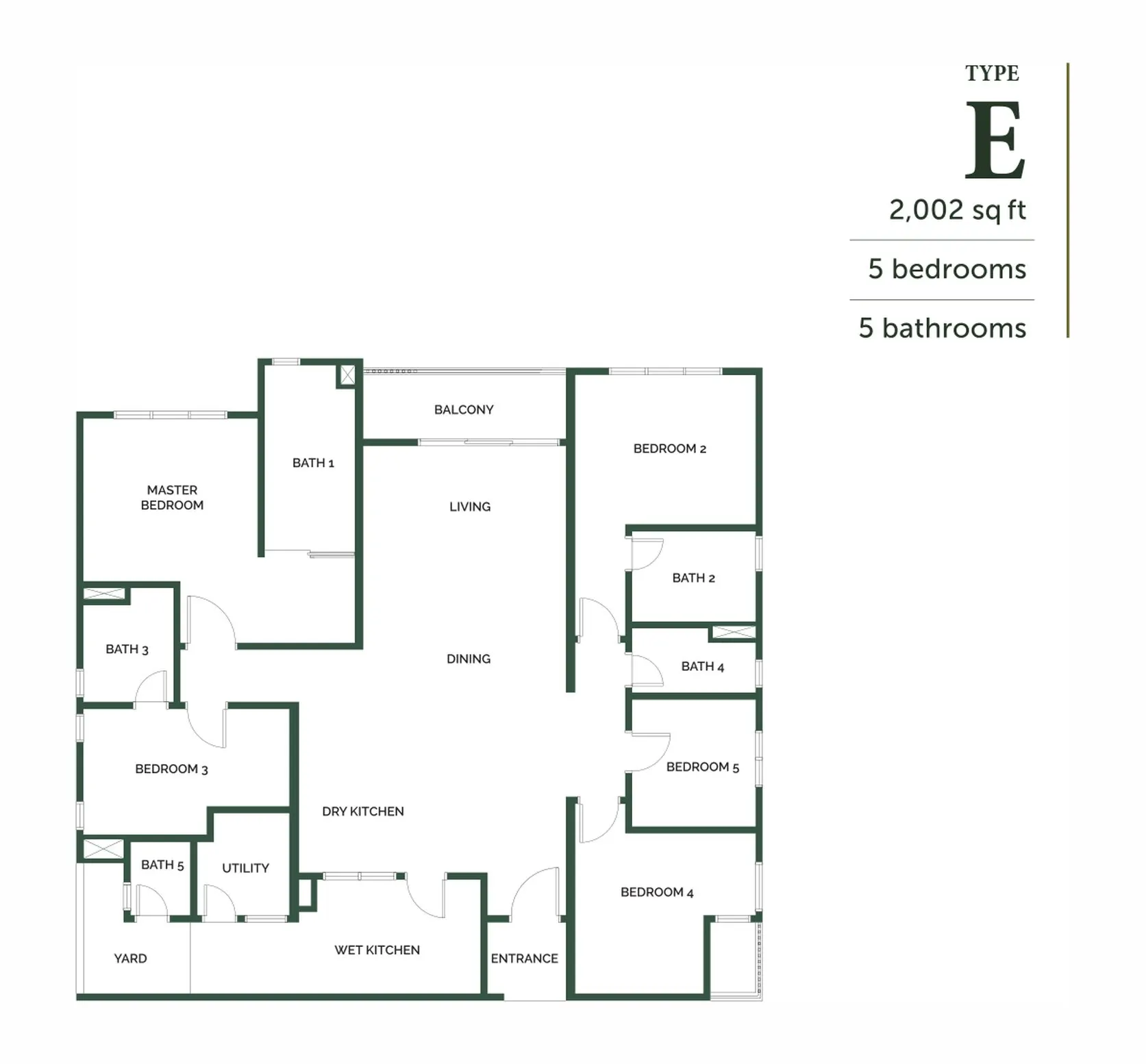 The Goodwood Residence floor plan, Type E, 2,002 sq ft