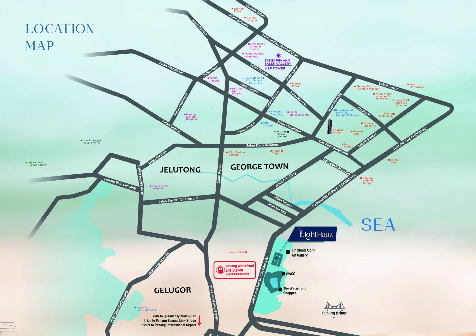 The Lighthauz location map, Gelugor