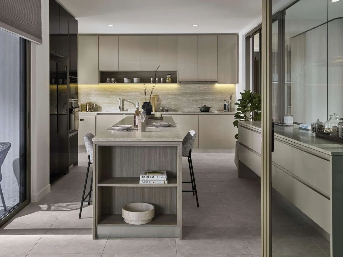 The Lume dry kitchen with island, artist's impression