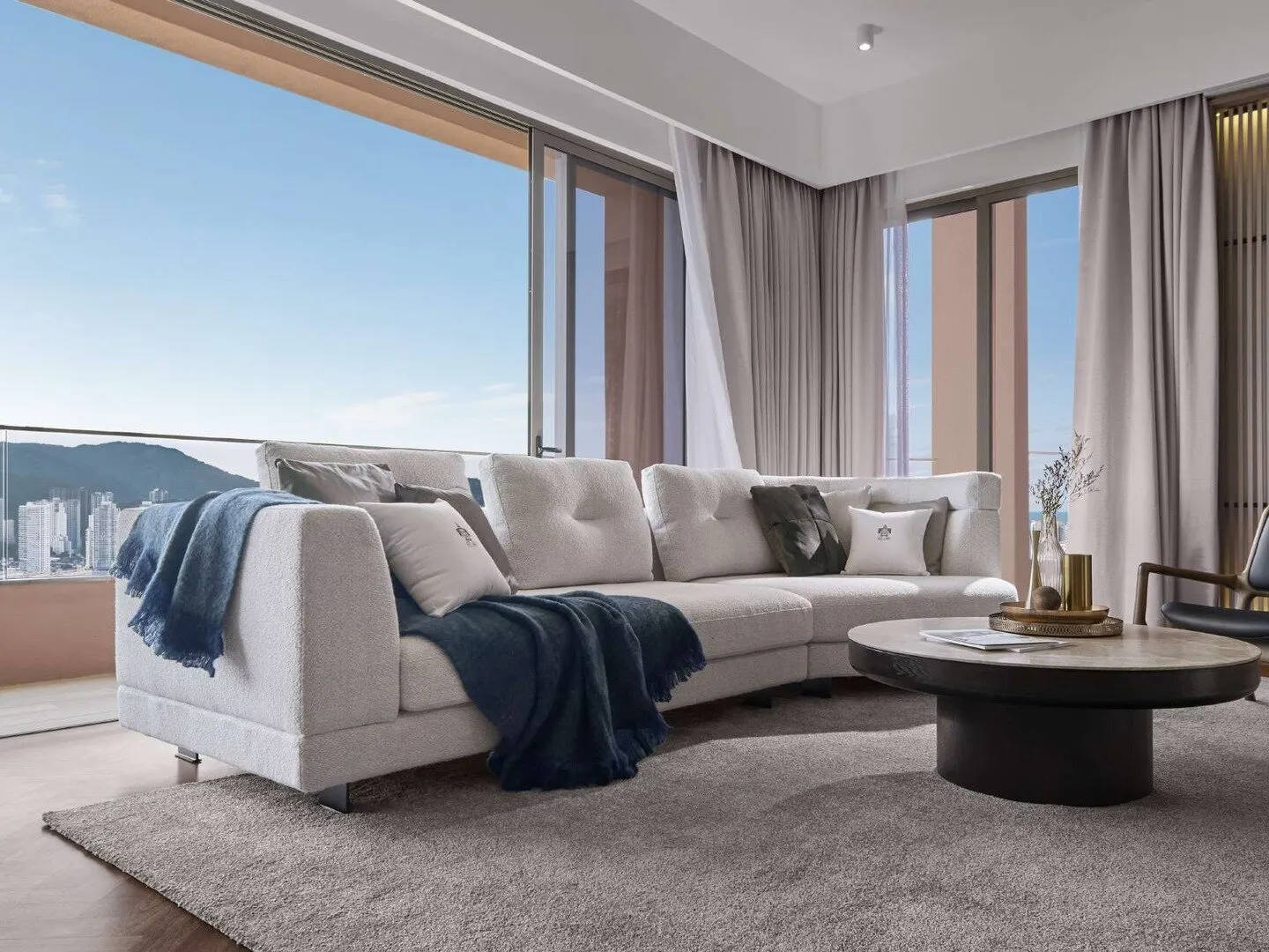 The Lume living room with sea view, artist's impression