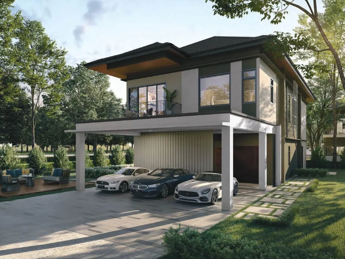 The Walden 2 bungalow with car porch and side garden, artist's impression