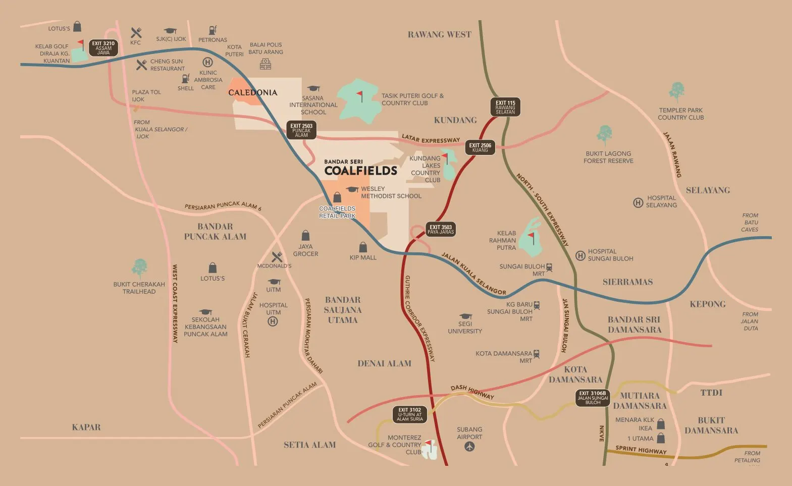 The Walden 2 location map, Bandar Seri Coalfields