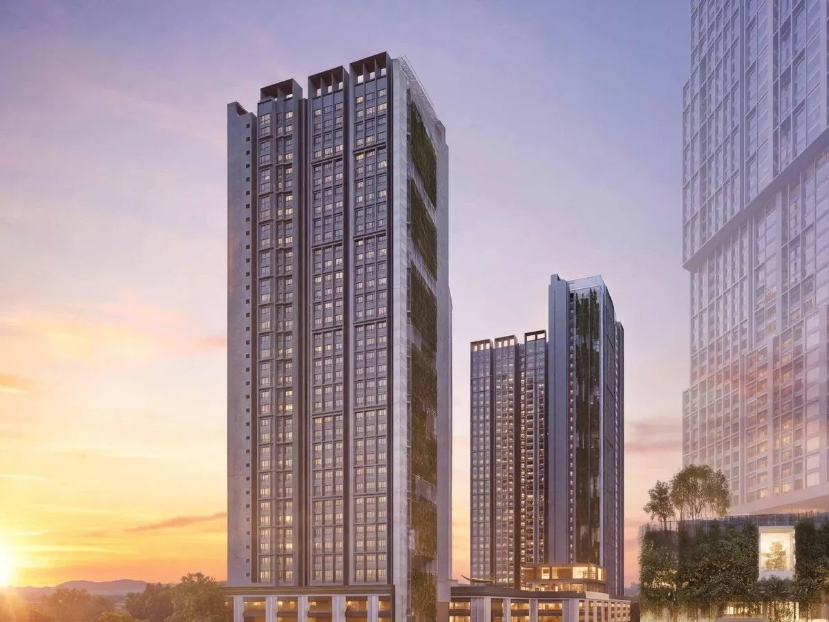 Trybe Residences towers at sunset, artist's impression